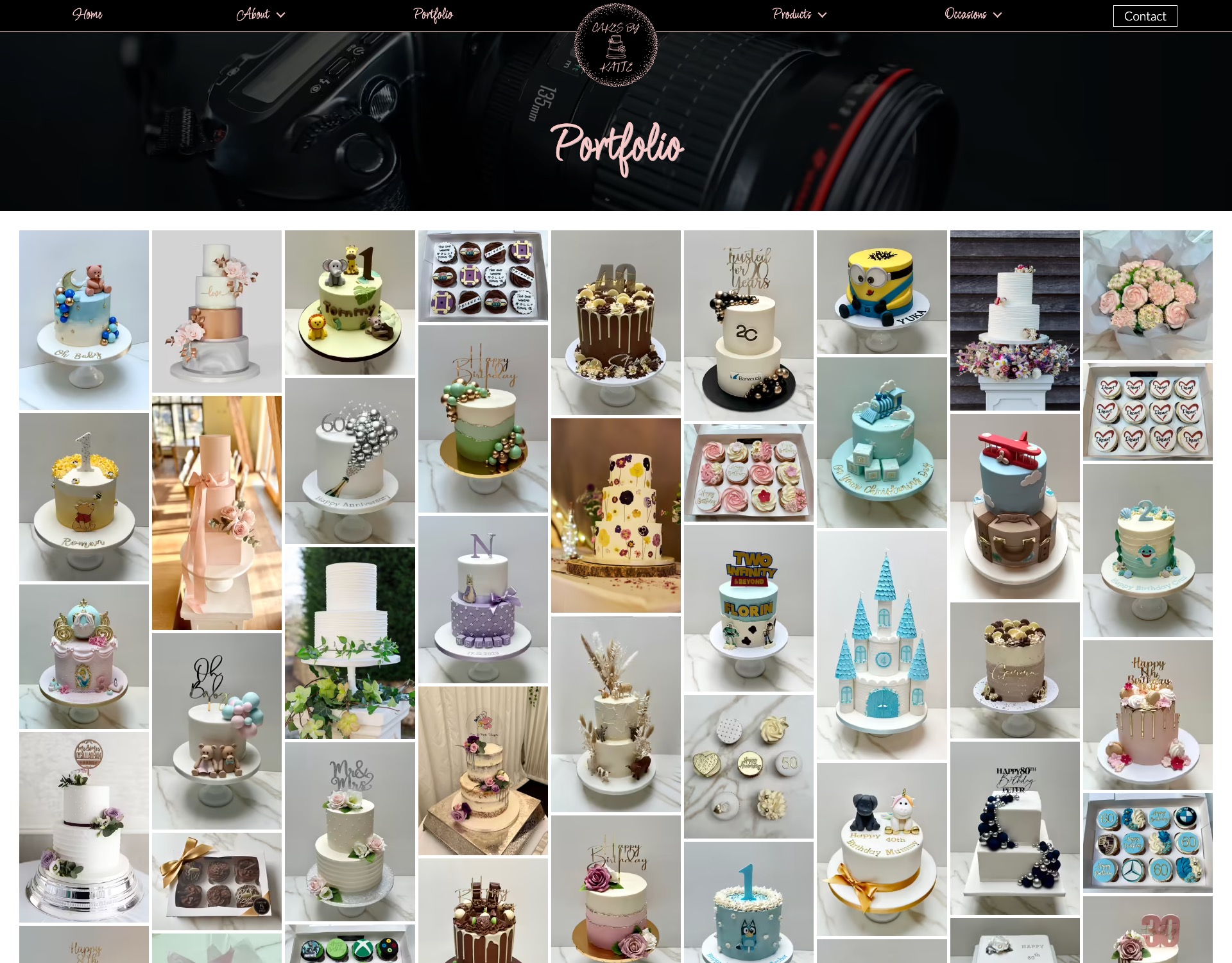 Screenshot of portfolio page on cakesbykatie.co.uk
